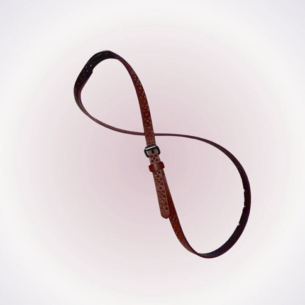 Target brown thin leather-feel belt | Sz OS